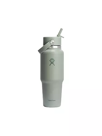 HYDRO FLASK | Botella de agua de 32 oz de boca ancha para viaje con tapa de pajita flexible | olive